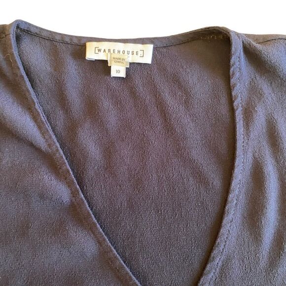 EUC Navy Warehouse Blouse with Waist Tie - Picture 4 of 8